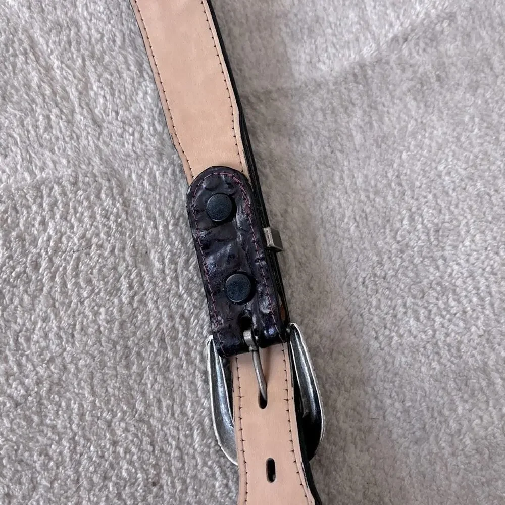 Alligator Grain Bonded Leather Western Belt size 38 Made in the USA Brownish